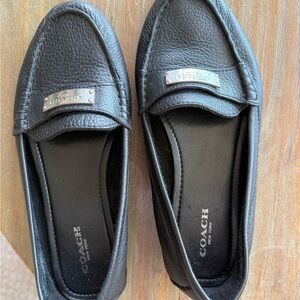 Coach Women's Black Leather Loafers